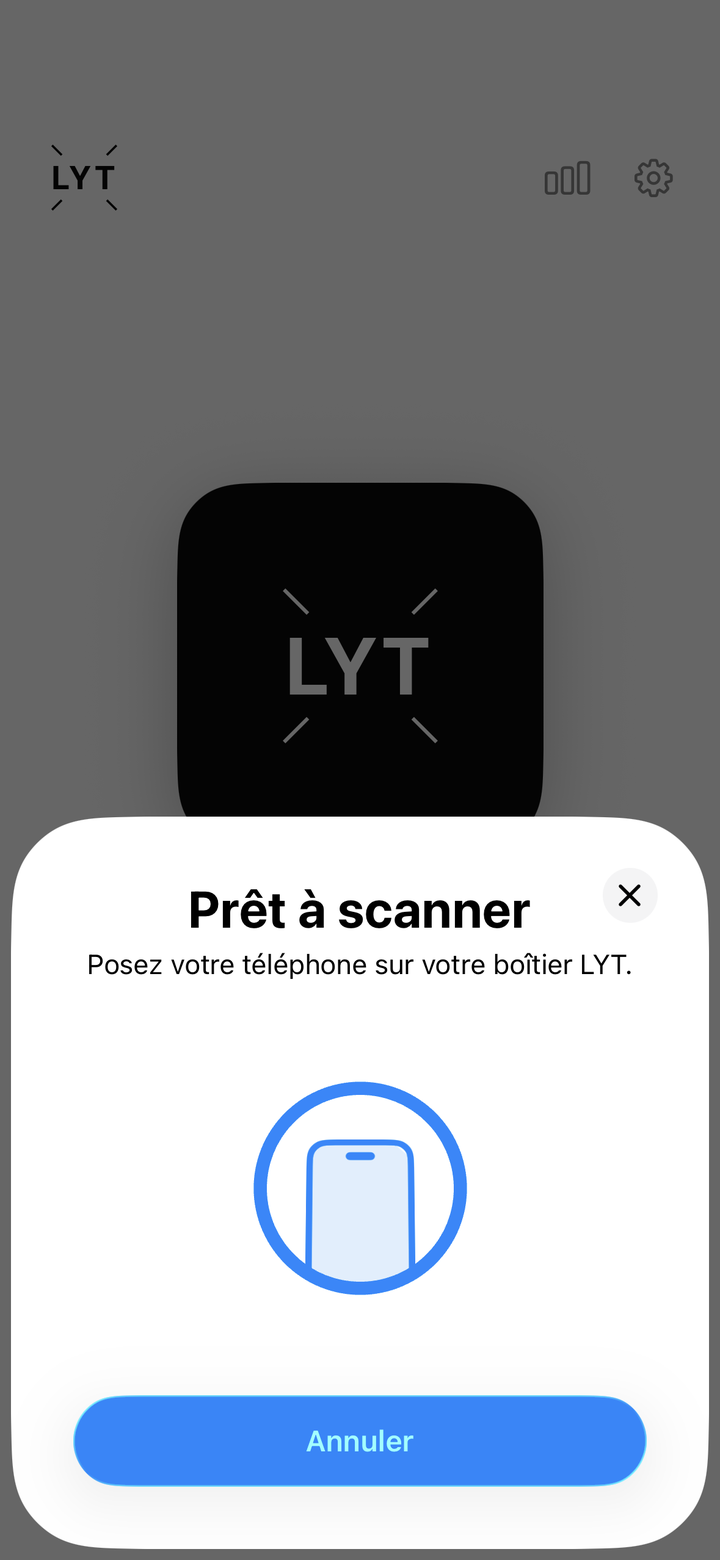 Application LYT — prêt à scanner le boîtier